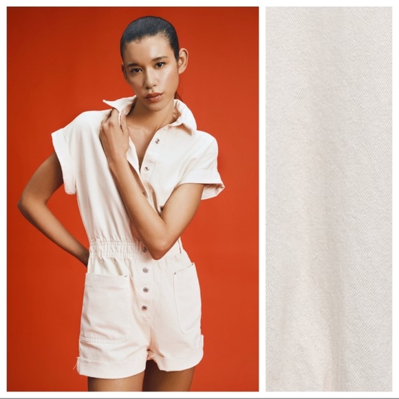 COPY - Zara Cream Denim Romper - Picture 2 of 6